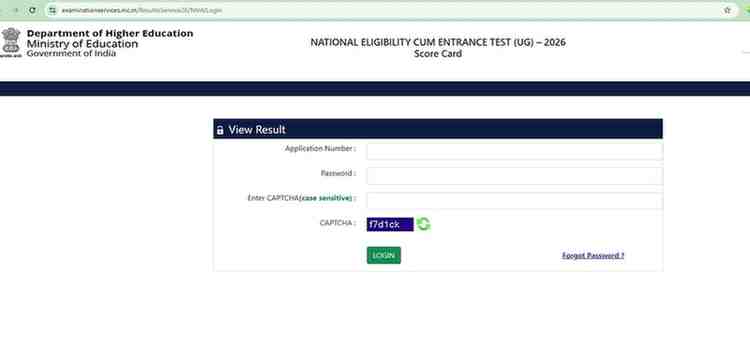 NEET UG 2026 Score Card Login