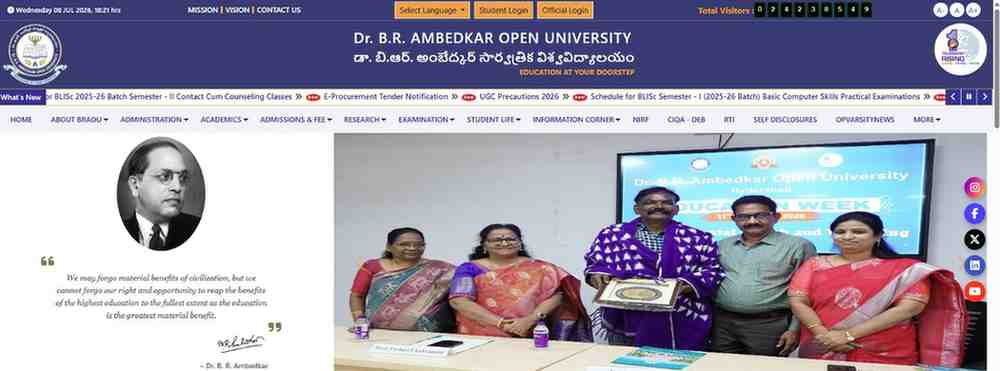BRAOU UG & PG Admissions 2026